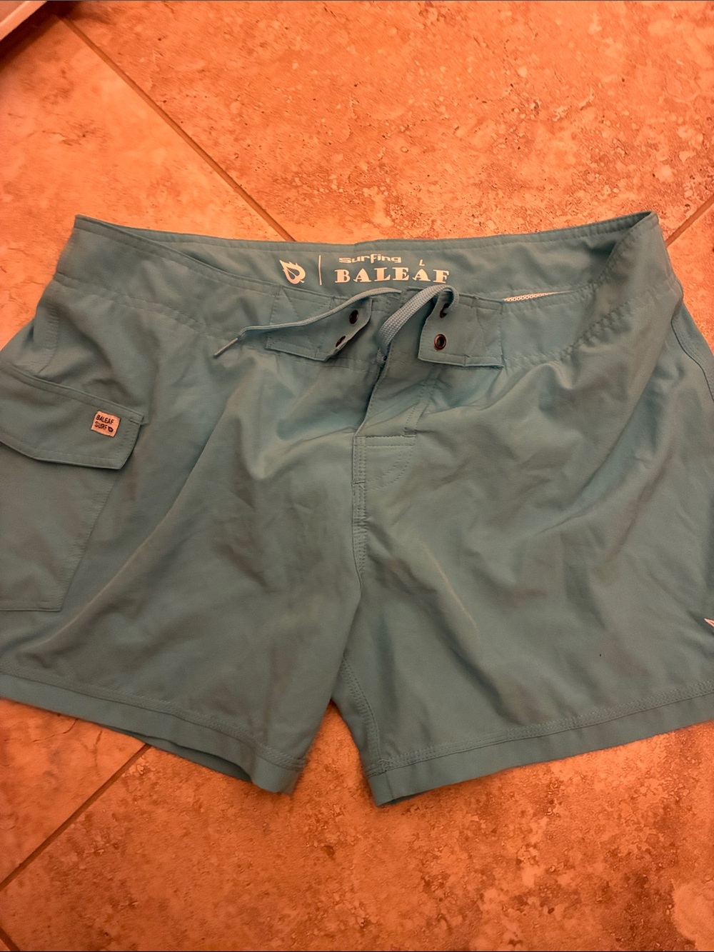 Baleaf women’s Teal Board Shorts with Drawstring
